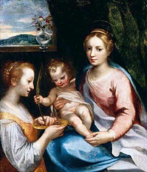 Francesco Vanni Madonna and Child with St Lucy France oil painting art